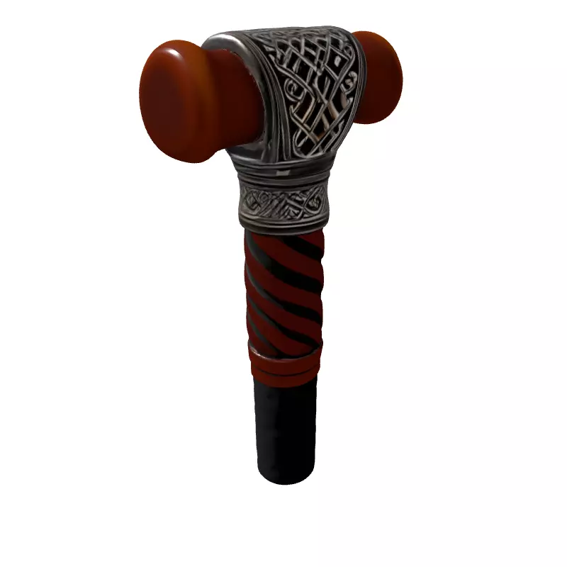 Ornate Celtic Staff Handle Low-poly 3D model_5