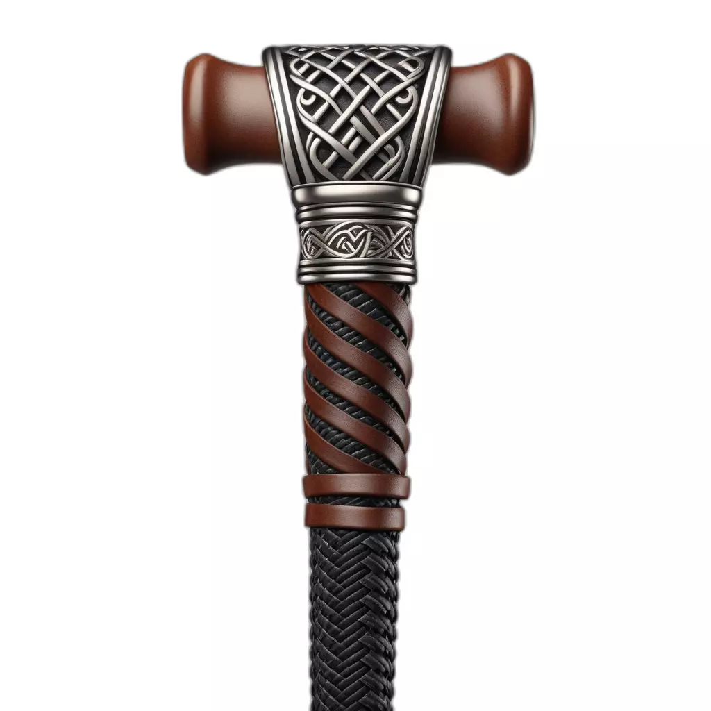 Ornate Celtic Staff Handle Low-poly 3D model_0