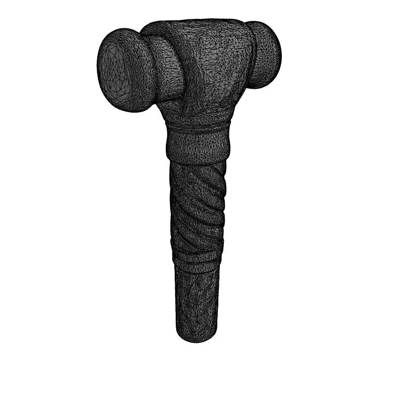 Ornate Celtic Staff Handle Low-poly 3D model_1