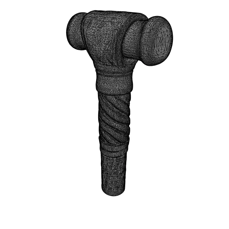 Ornate Celtic Staff Handle Low-poly 3D model_9
