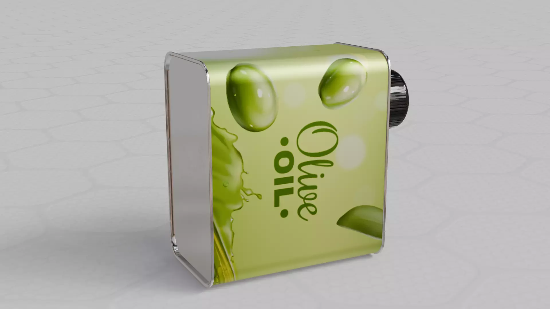 Square Aluminium Oil can tin 3D model_6
