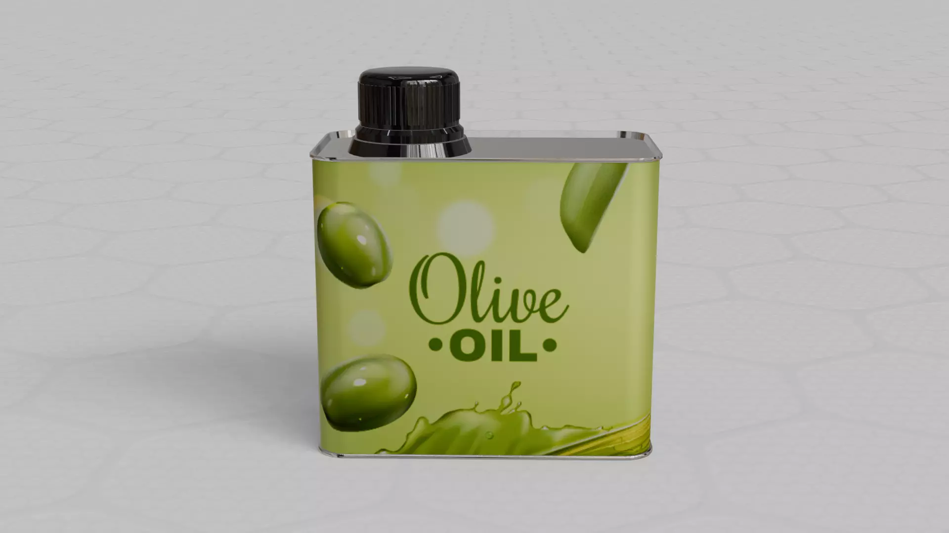 Square Aluminium Oil can tin 3D model_2