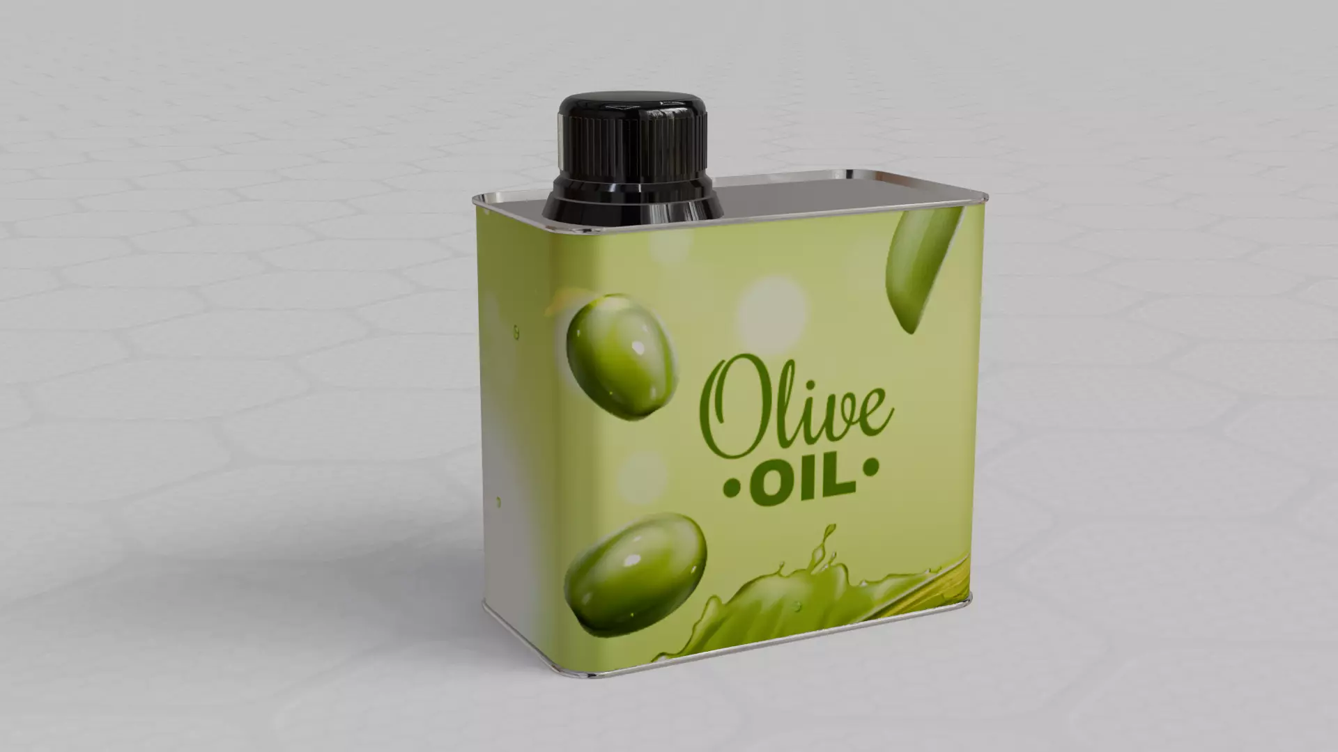 Square Aluminium Oil can tin 3D model_0