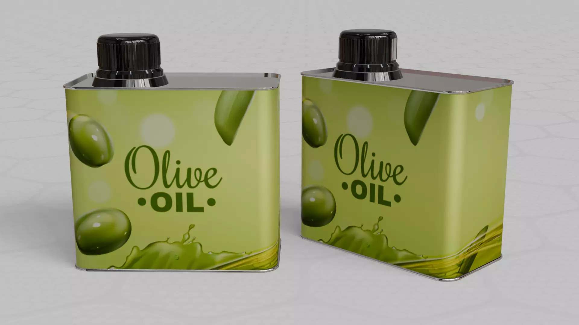 Square Aluminium Oil can tin 3D model_3