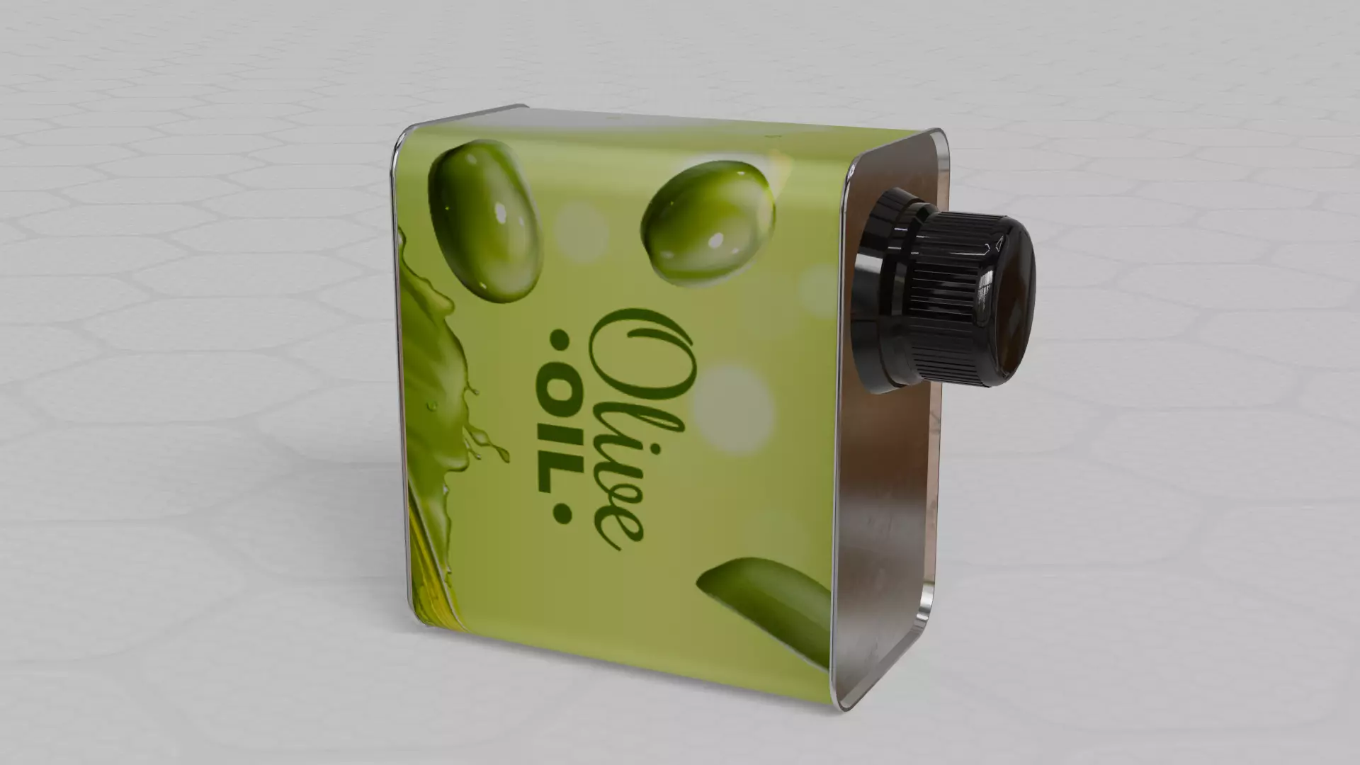 Square Aluminium Oil can tin 3D model_5