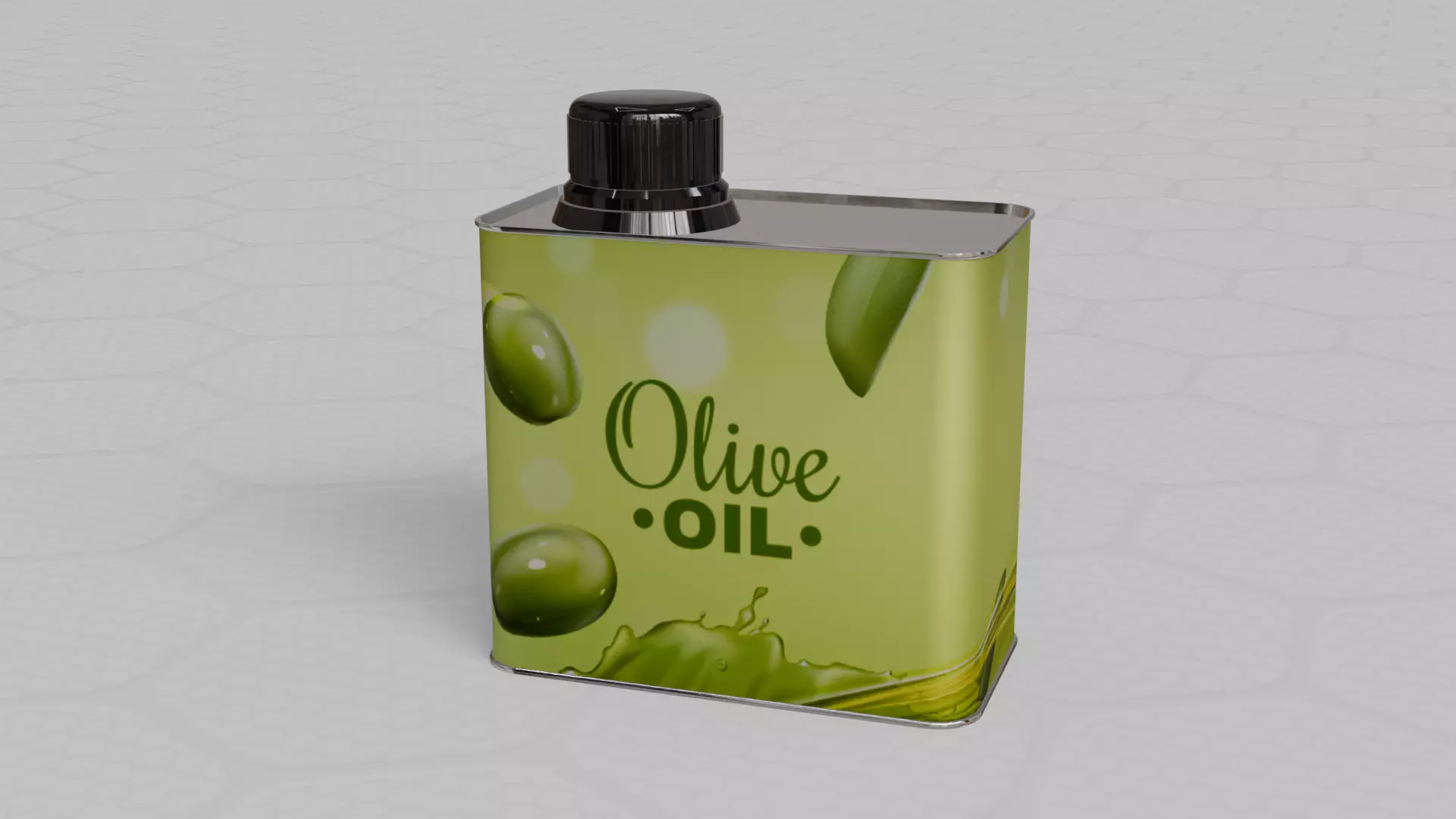 Square Aluminium Oil can tin 3D model_1