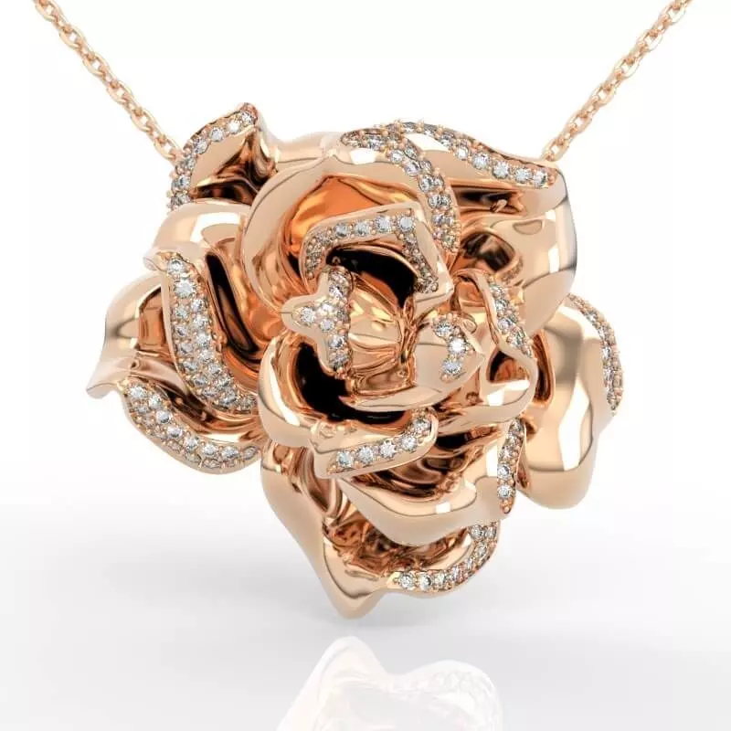 Brushed Gold Rose Diamond 3D Model Stunning Detail 3D print model