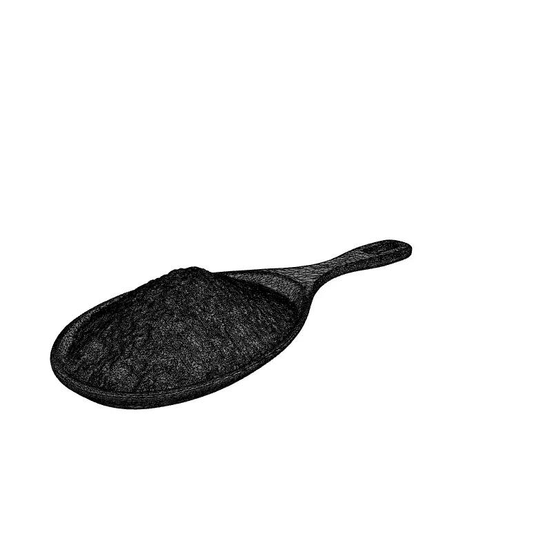 Rice Grains on Wooden Paddle Low-poly 3D model_1