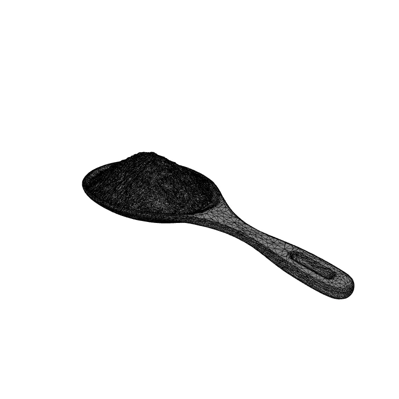 Rice Grains on Wooden Paddle Low-poly 3D model_9