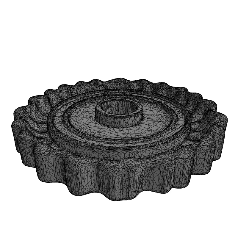 Fluted Tart Shell Base with Mold Low-poly 3D model_1
