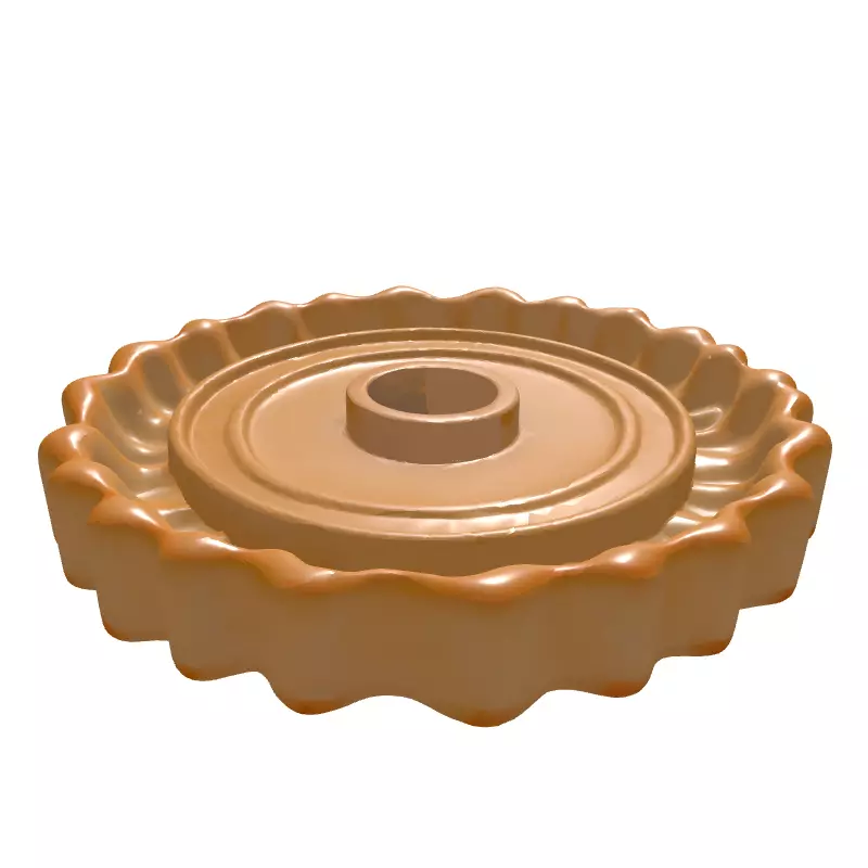 Fluted Tart Shell Base with Mold Low-poly 3D model_6