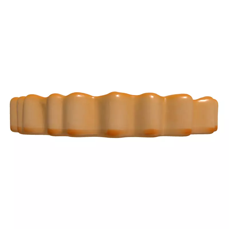 Fluted Tart Shell Base with Mold Low-poly 3D model_4