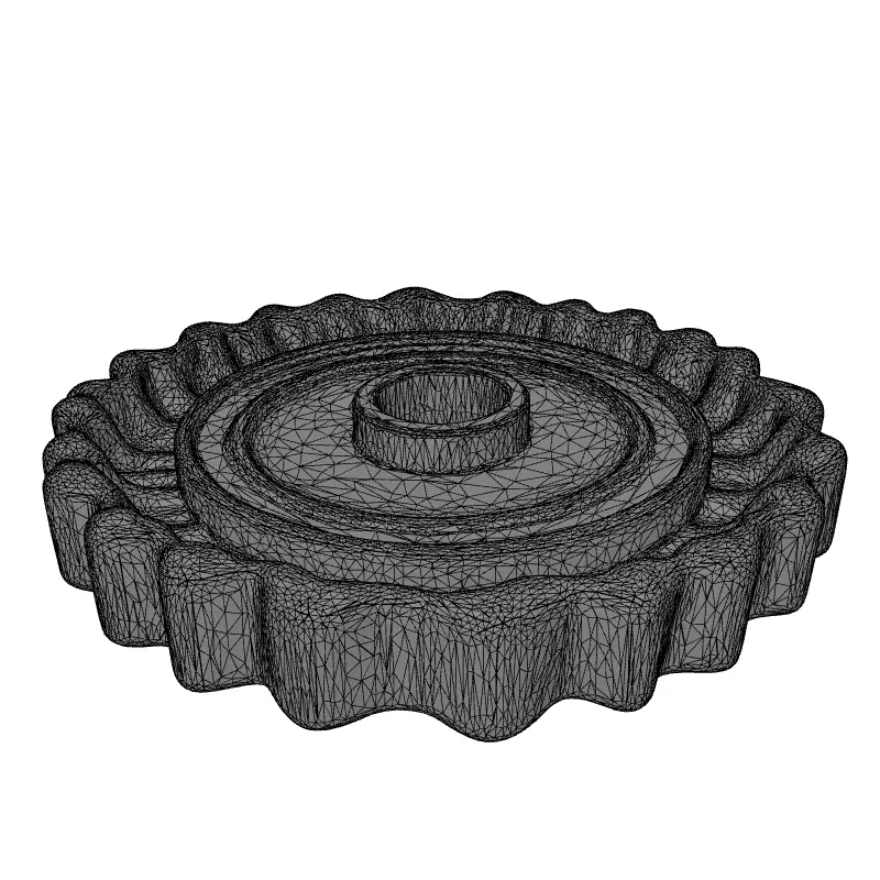 Fluted Tart Shell Base with Mold Low-poly 3D model_9