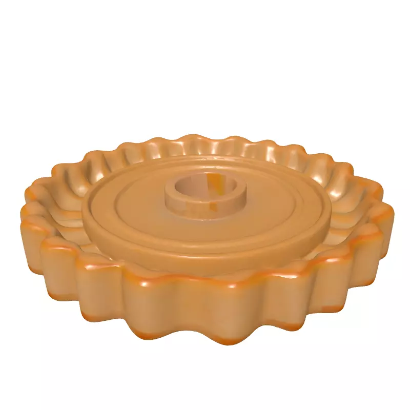 Fluted Tart Shell Base with Mold Low-poly 3D model_2