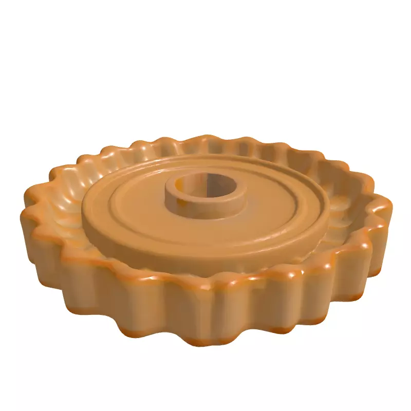 Fluted Tart Shell Base with Mold Low-poly 3D model_3
