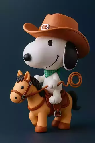 Medicom Snoopy Cowboy Riding Horse