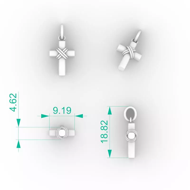 Elegant Simple Gold Cross Necklace 3D print model_3