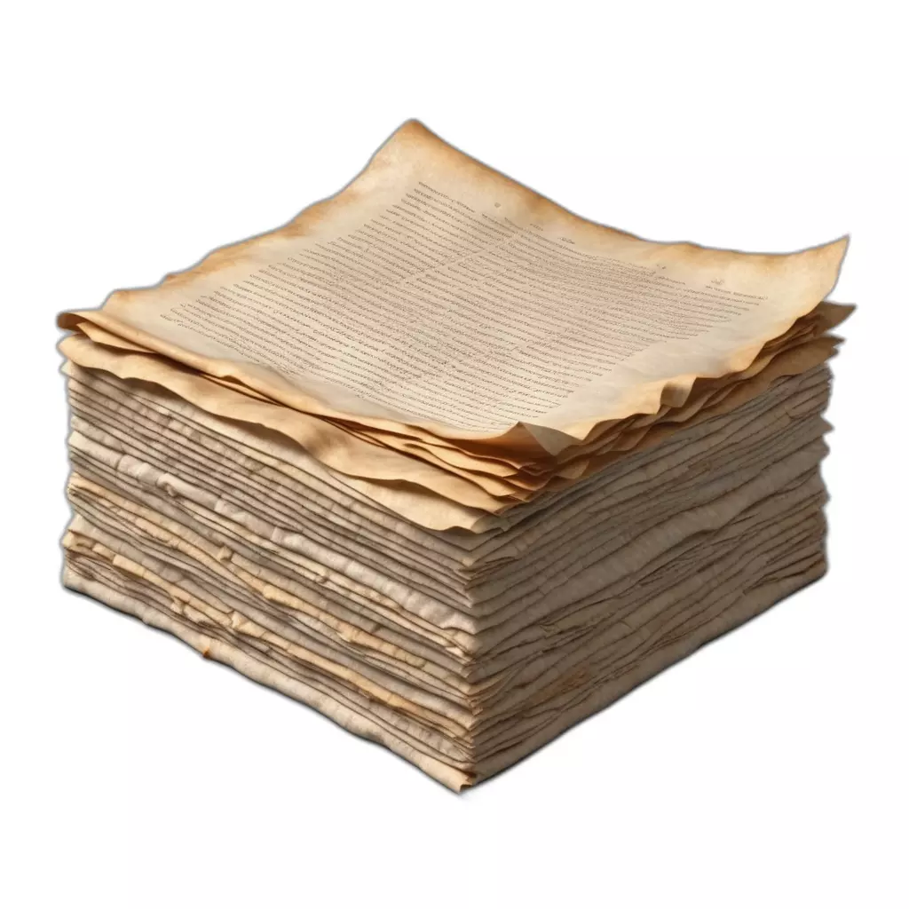 Vintage Stacked Old Papers Low-poly 3D model_0