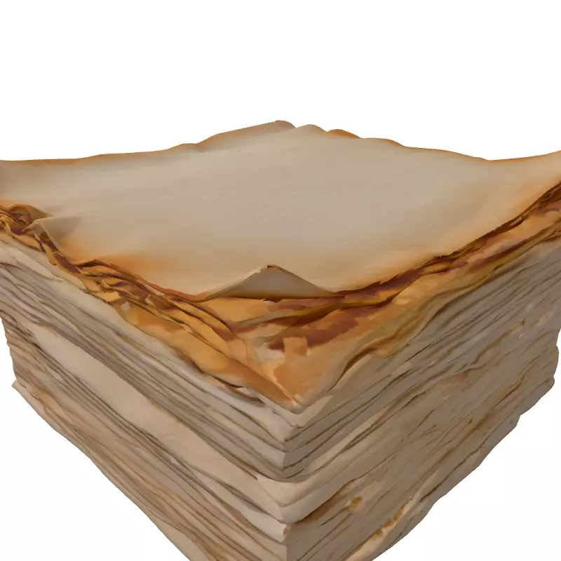 Vintage Stacked Old Papers Low-poly 3D model_5