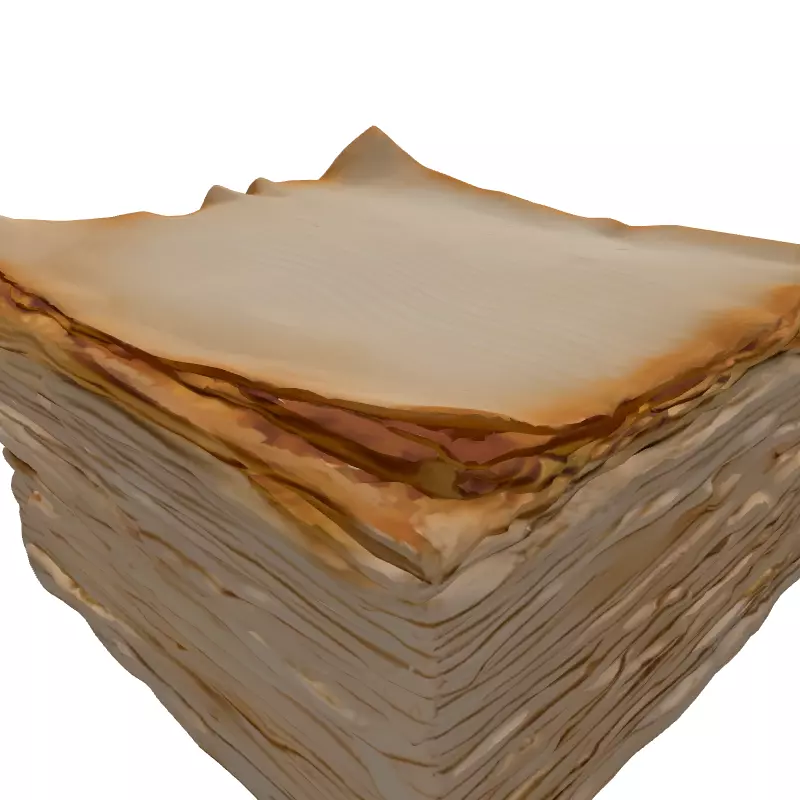 Vintage Stacked Old Papers Low-poly 3D model_6