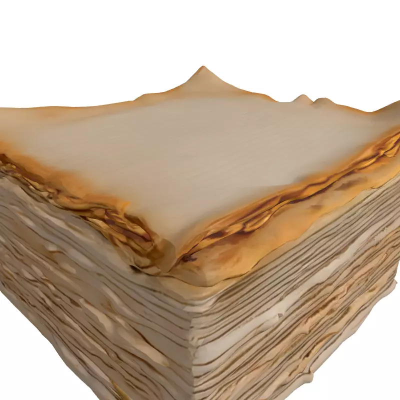 Vintage Stacked Old Papers Low-poly 3D model_3