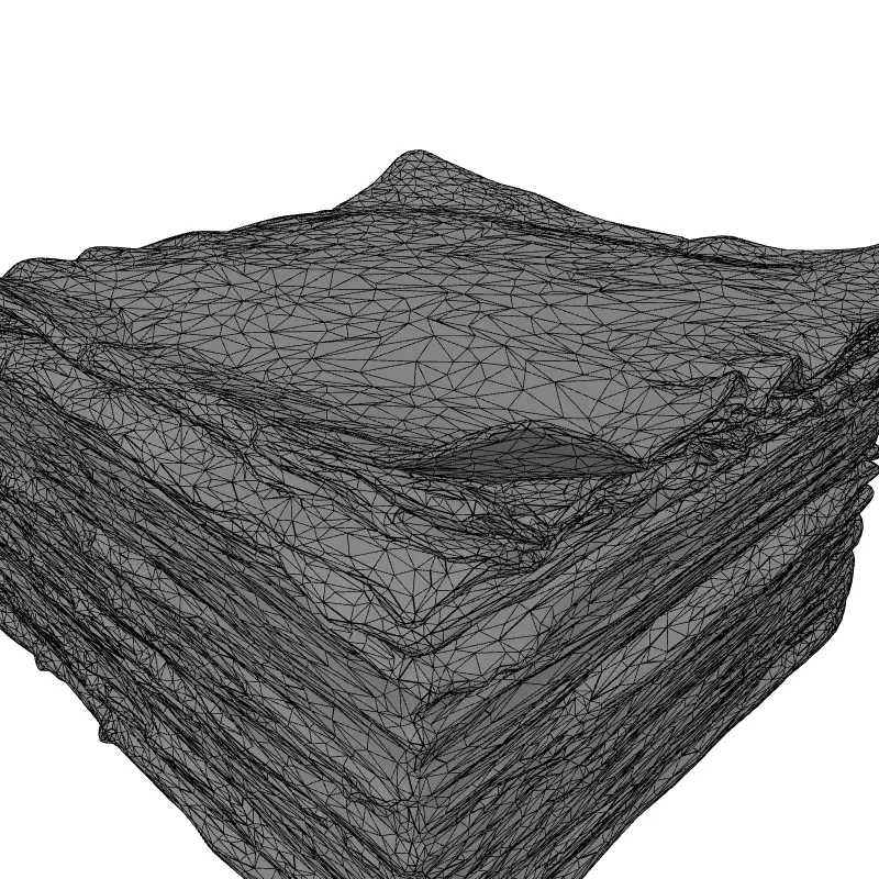 Vintage Stacked Old Papers Low-poly 3D model_9