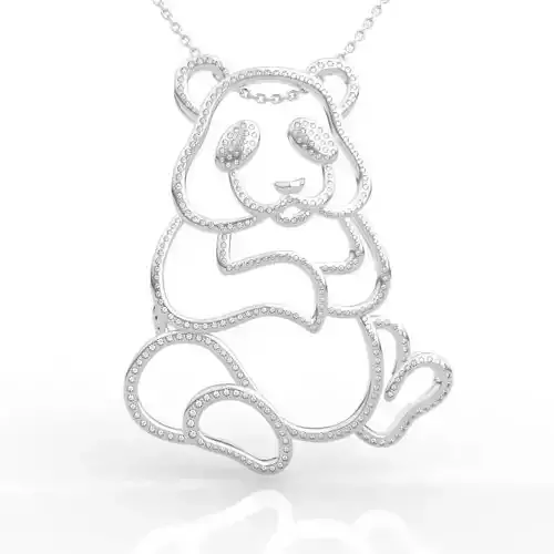 Stunning Panda Diamond Necklace 3D print model