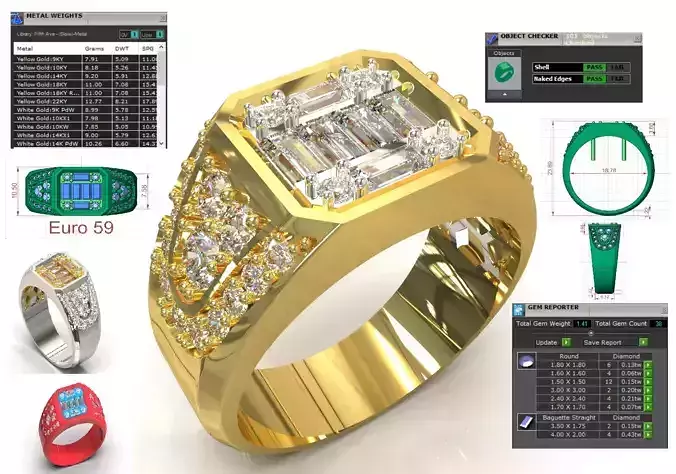 Luxury Mens stl 3dm Ring model mr0292