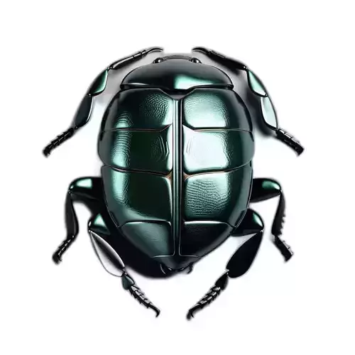 Metallic Green Beetle 3D Model Low-poly 3D model