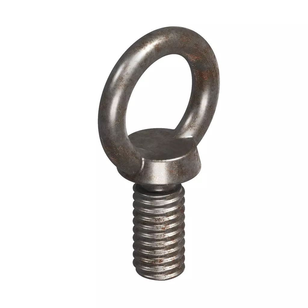 Rusty Steel Eye Bolt 3D model_1