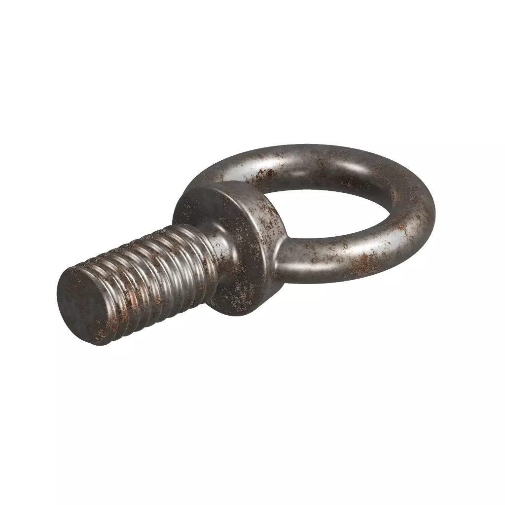 Rusty Steel Eye Bolt 3D model_2