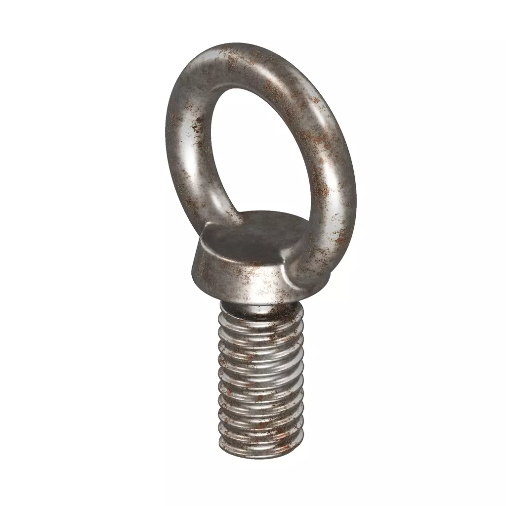 Rusty Steel Eye Bolt 3D model_0