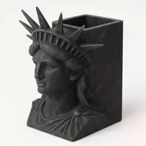 Iconic Liberty Marble Pen Holder Sculpture