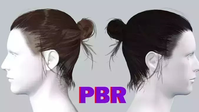 Realistic Man Hair Style 08 Low Poly 3D Model