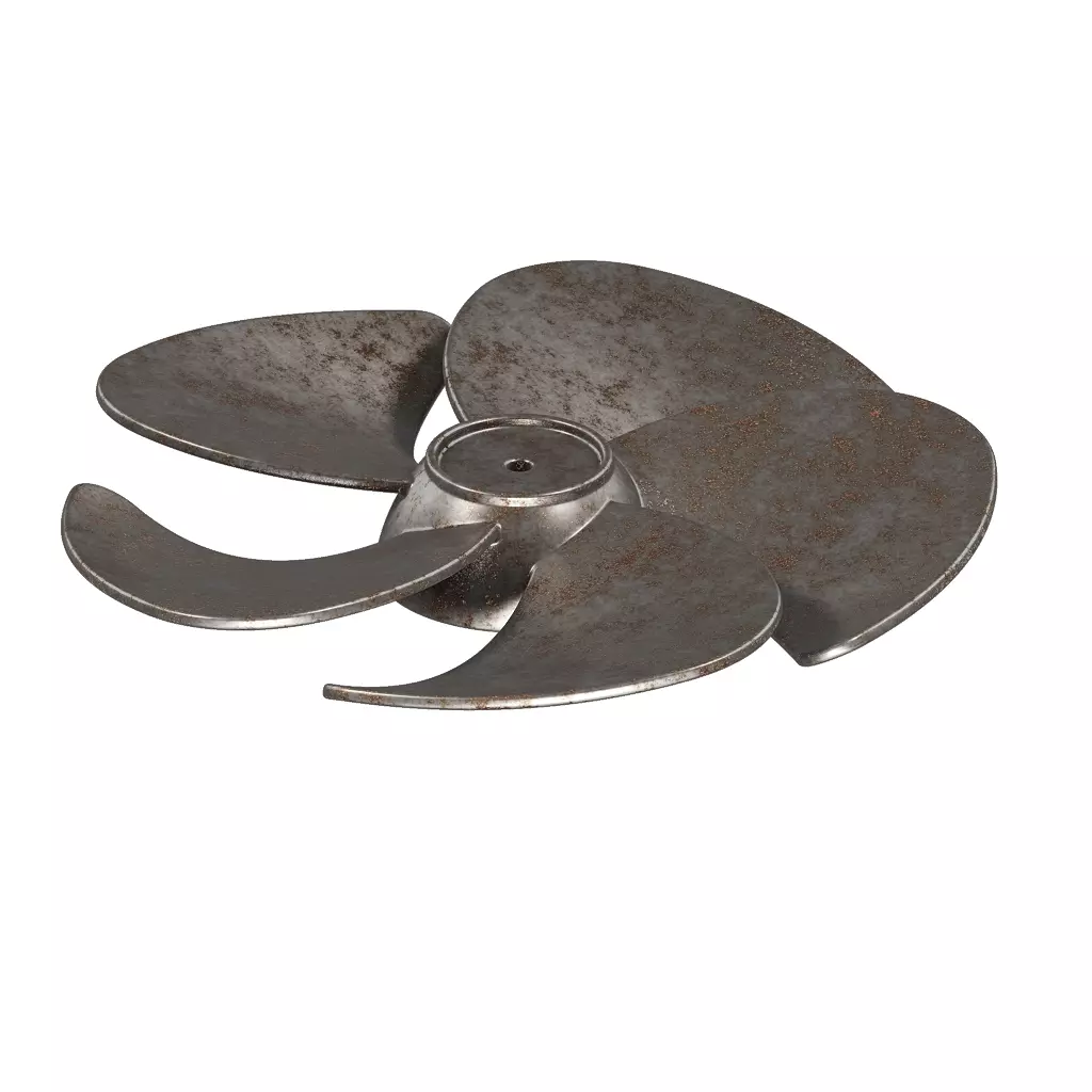 Rusty Steel Fan Blade 3D model_4