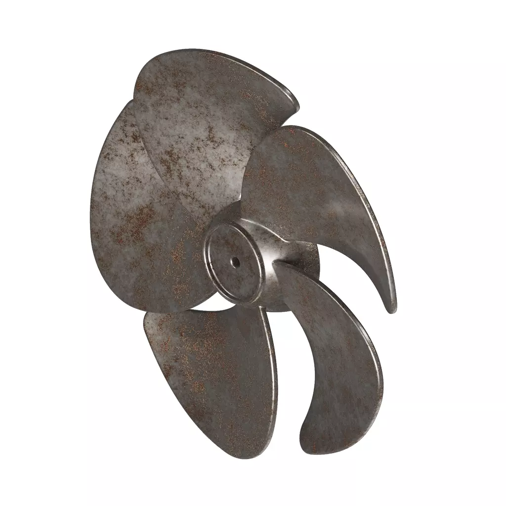 Rusty Steel Fan Blade 3D model_0