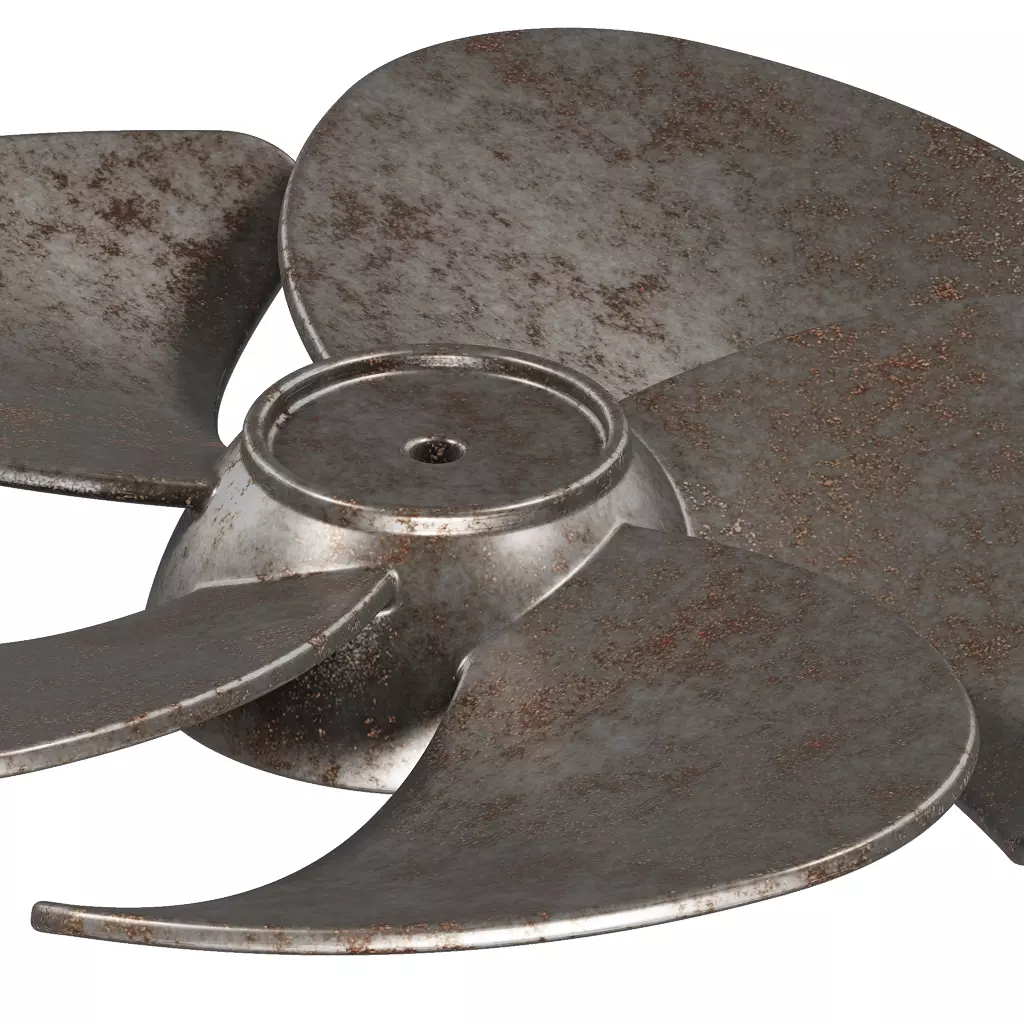 Rusty Steel Fan Blade 3D model_2
