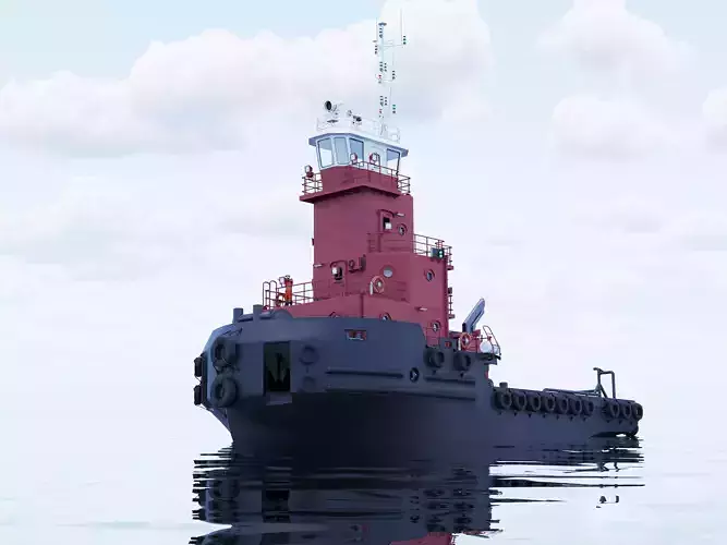 Articulated tug boat BRW 3D model