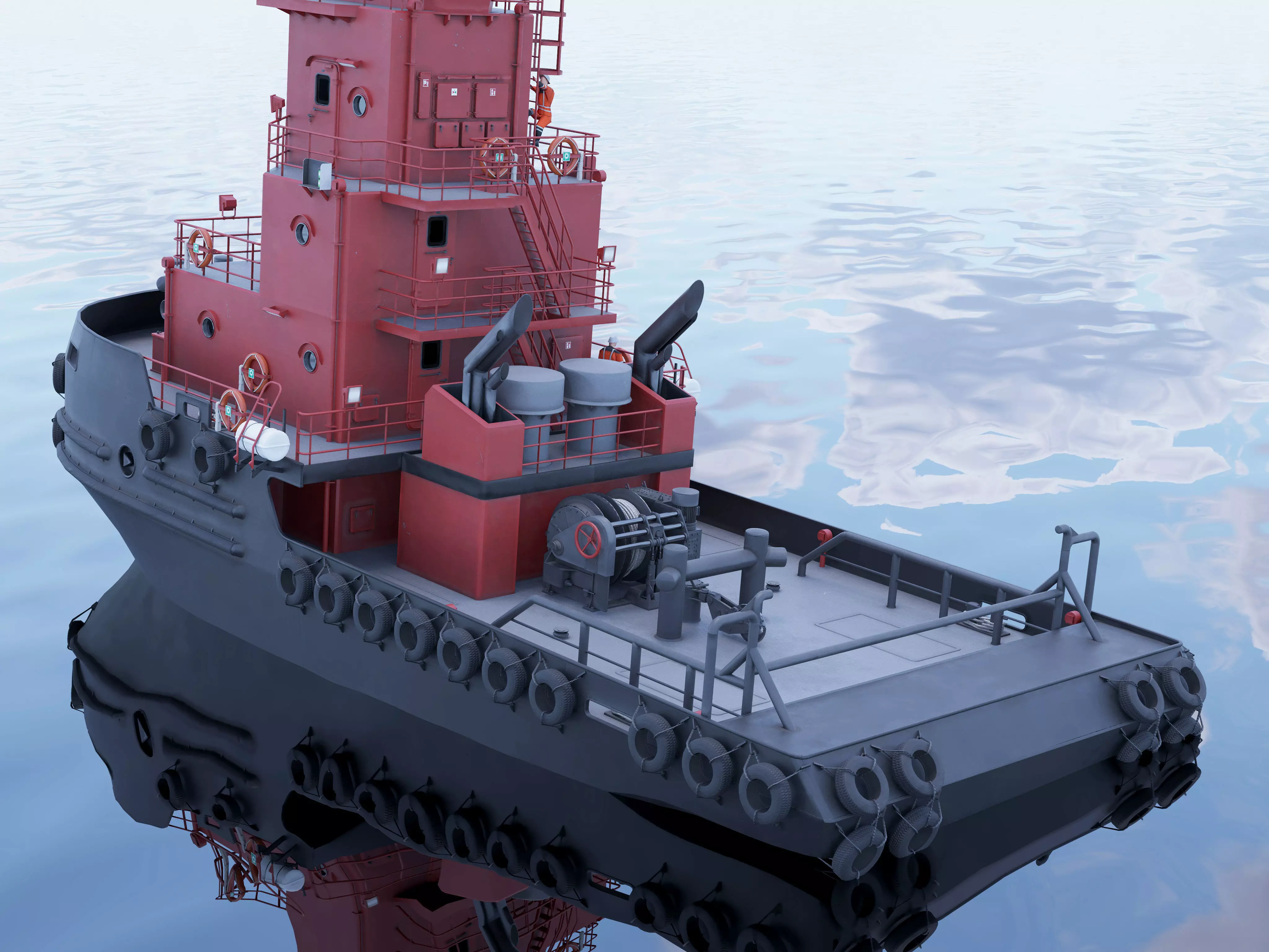 Articulated tug boat BRW 3D model_4