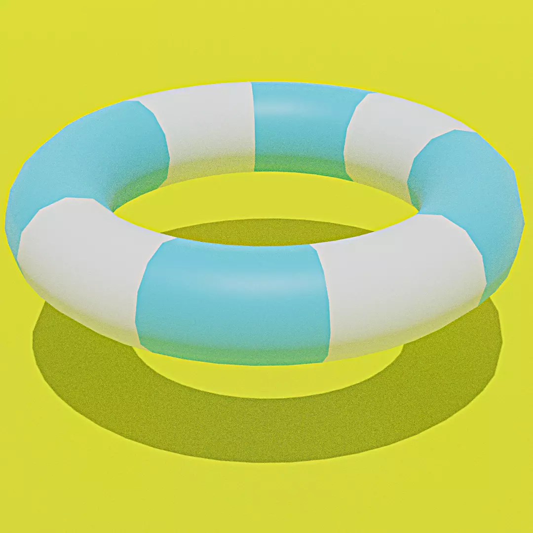 Low Poly Summer Tube Stylized Pool Float 3d Model Low-poly 3D model_1
