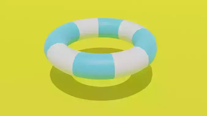  Low Poly Summer Tube  Stylized Pool Float 3d Model