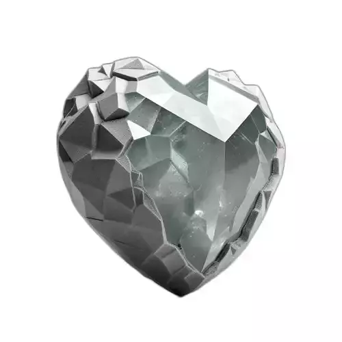Geometric Crystal Heart Stone Sculpture