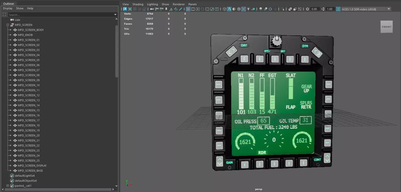 Multi Function Display  MFD 3D model_7