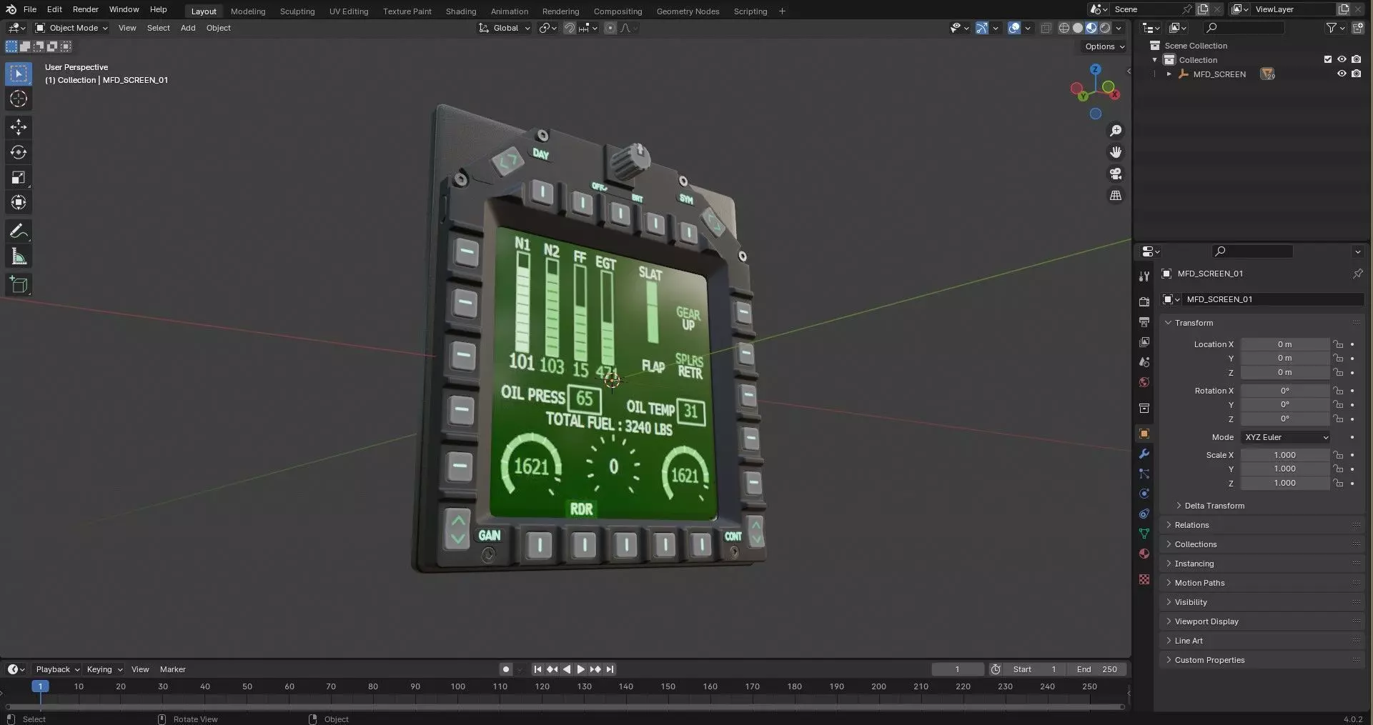 Multi Function Display  MFD 3D model_5