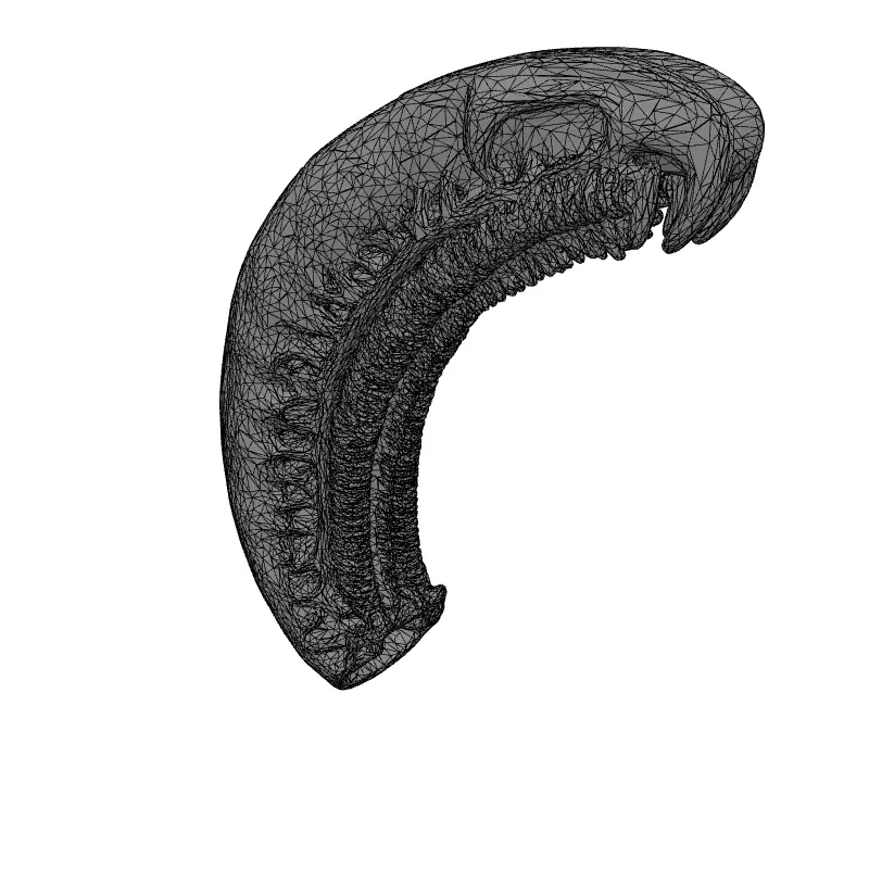 SciFi Biomechanical Segmented Alien Larva Low-poly 3D model_9