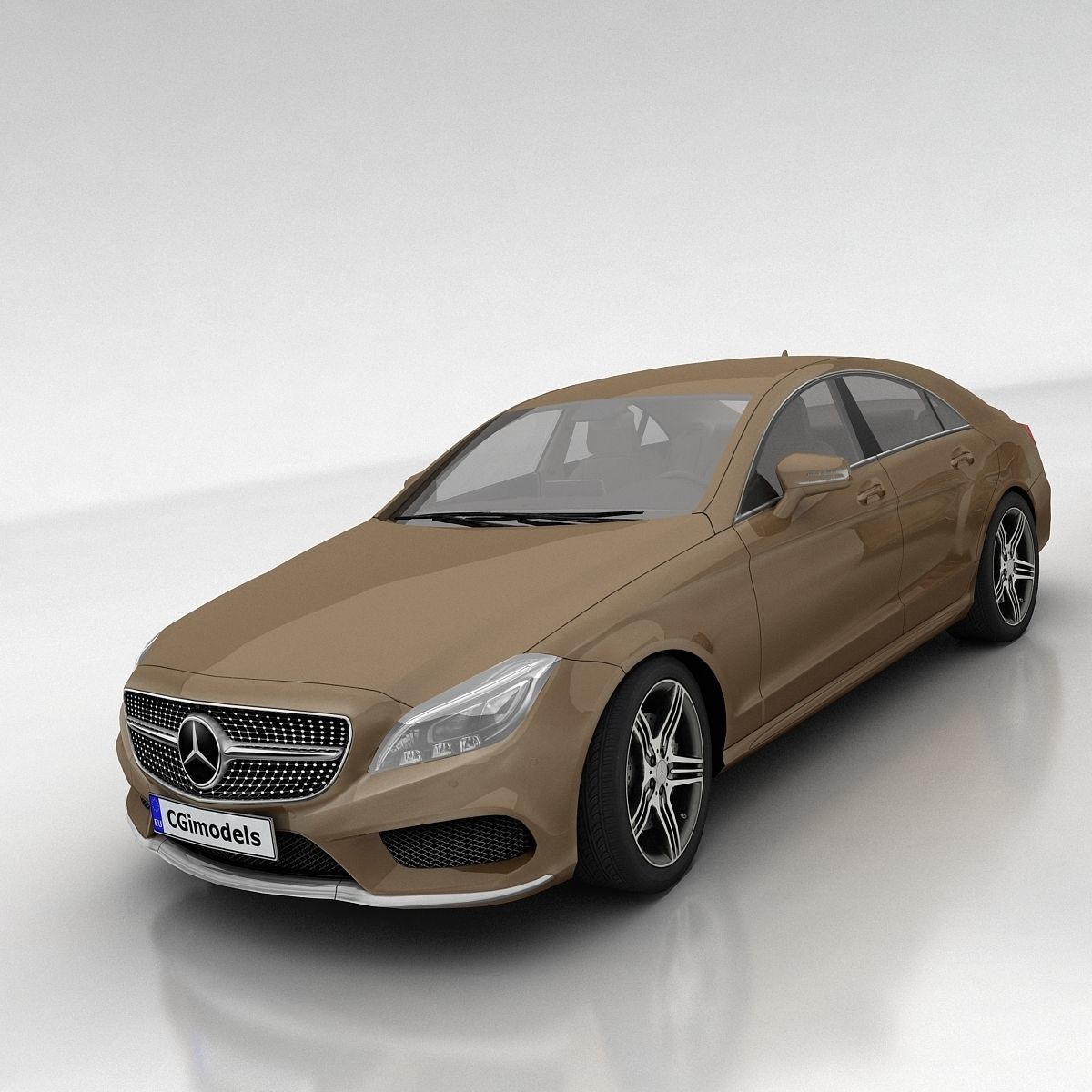 Mercedes Benz CLS Coupe Low-poly 3D model_2