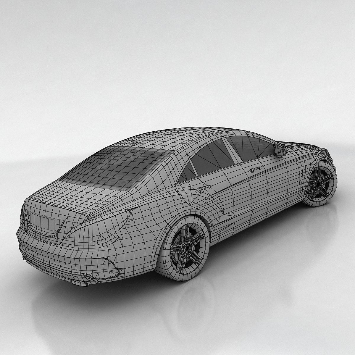 Mercedes Benz CLS Coupe Low-poly 3D model_11