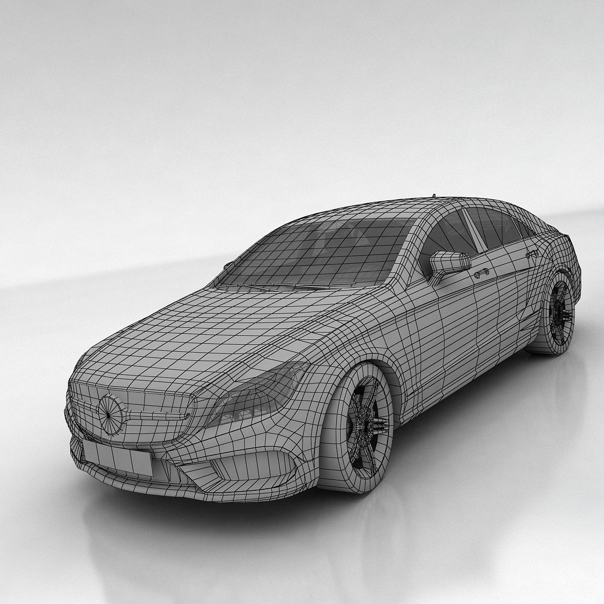 Mercedes Benz CLS Coupe Low-poly 3D model_10