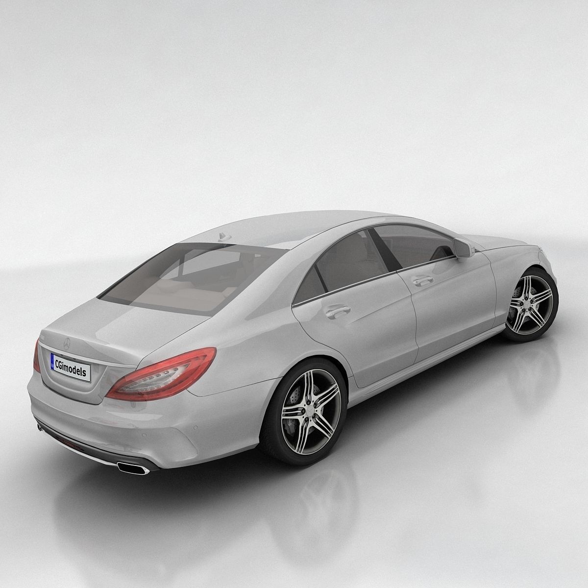 Mercedes Benz CLS Coupe Low-poly 3D model_7