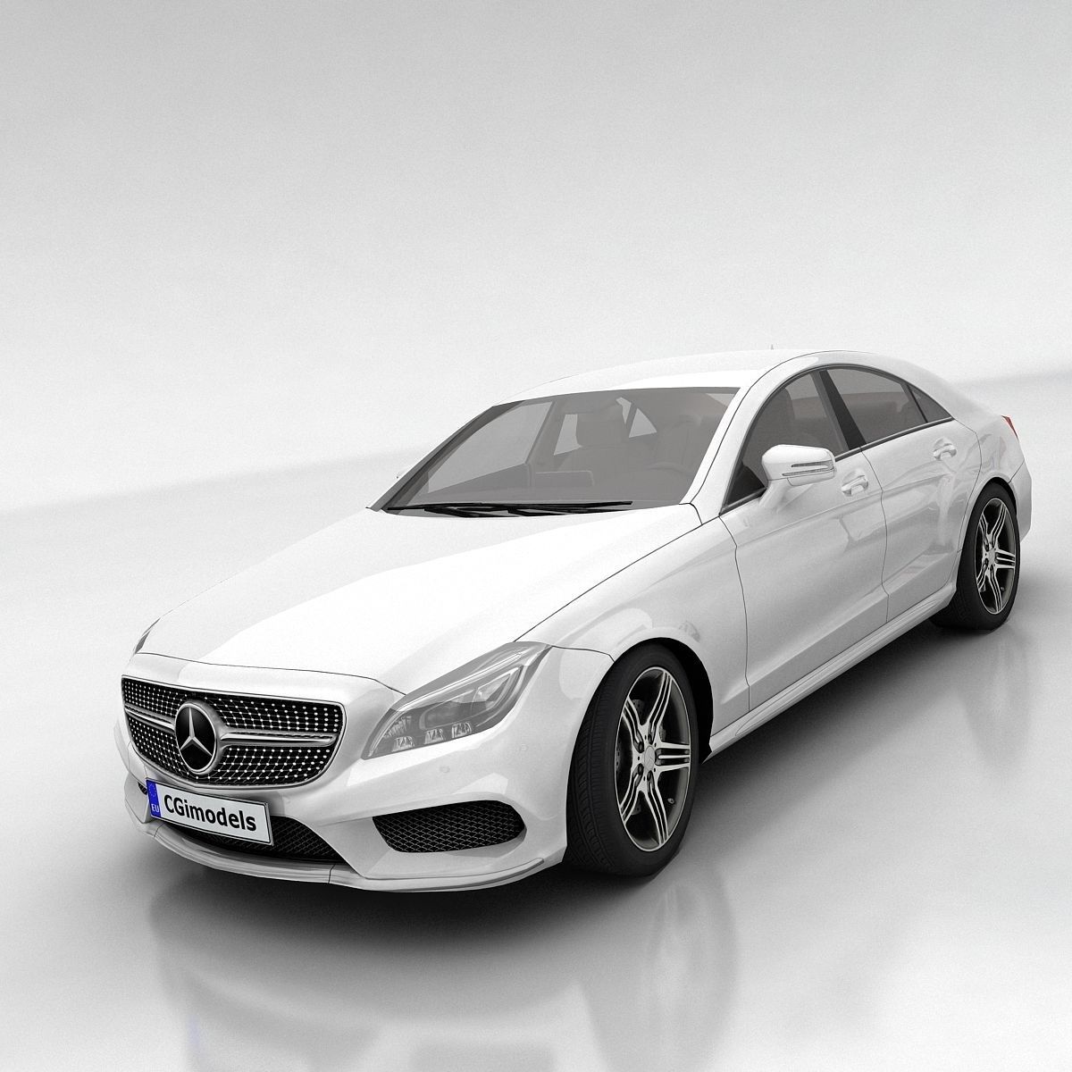 Mercedes Benz CLS Coupe Low-poly 3D model_4